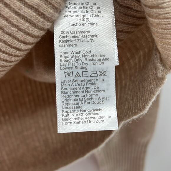 J. Crew Shrunken Cropped 100% Cashmere Sweater - Tan - Large - NWT - Picture 5 of 6